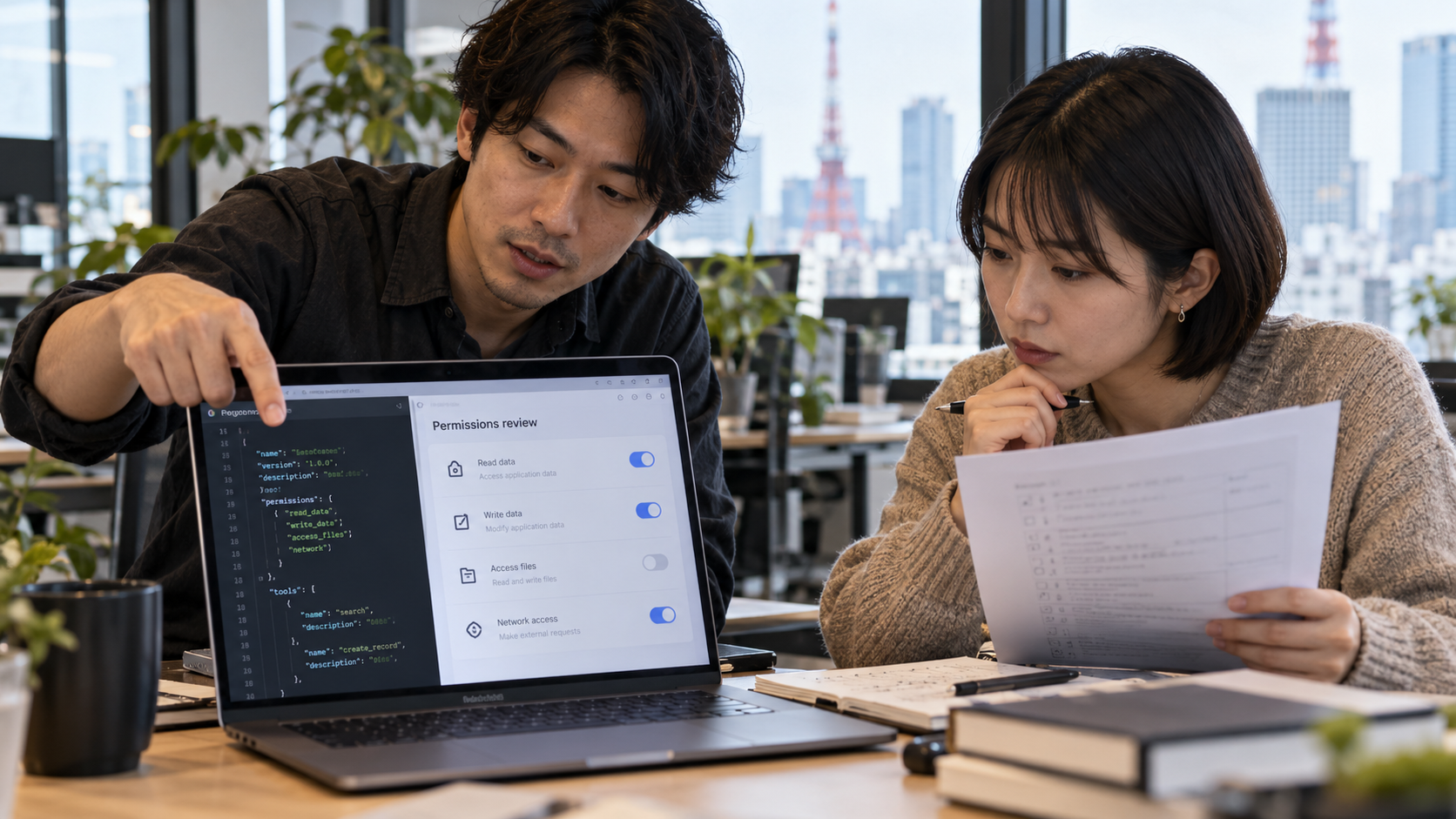 プラグインの権限とソースを共同で点検する開発者
