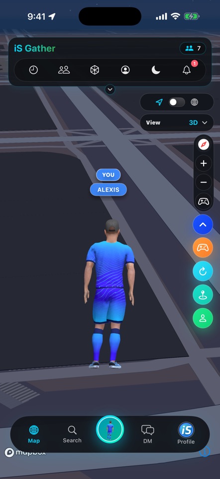 3Dアバターをライブ地図に表示するiS Gather公式スクリーンショット