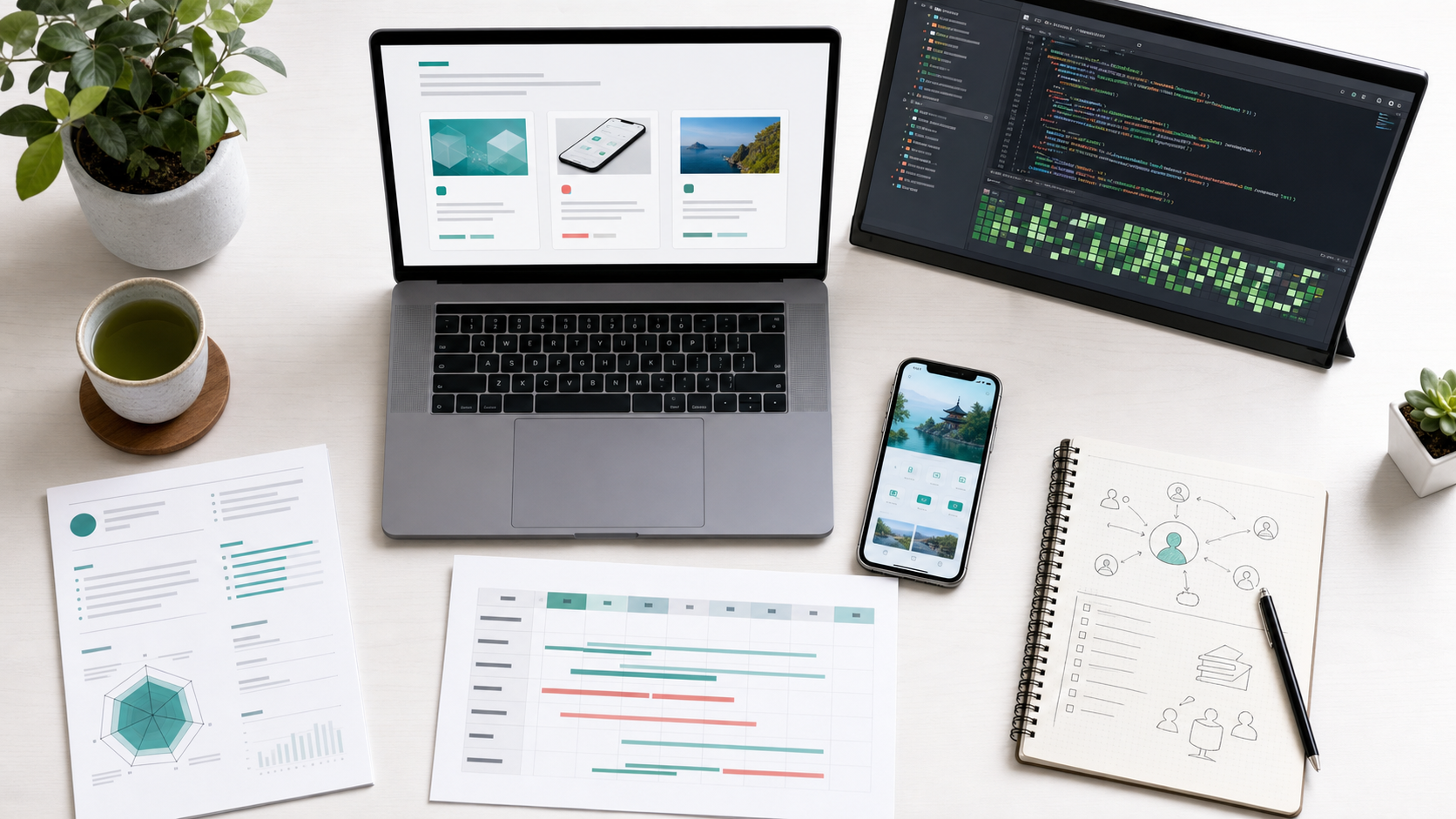 Portfolio, source code history, mobile app, skill sheet, and interview preparation for a web or app engineer job in Japan