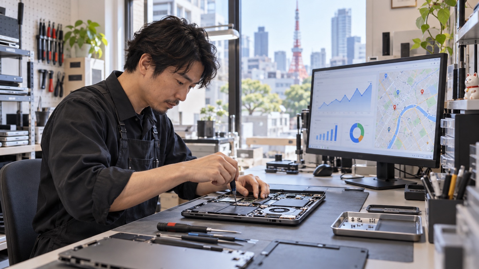 SEOの勝利:ComputerRepairInTokyo.comがGoogleのトップポジションを獲得の事例を表現したイメージ